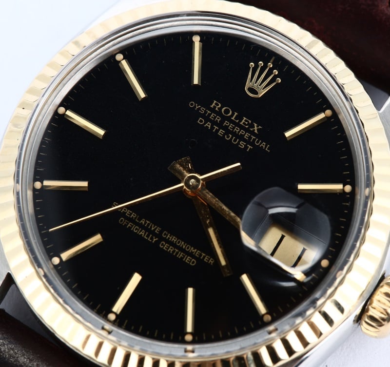 Rolex Datejust Black 16013 Leather Strap