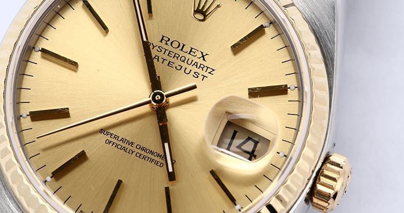 Rolex OysterQuartz Datejust 17013 Two Tone Integral Band