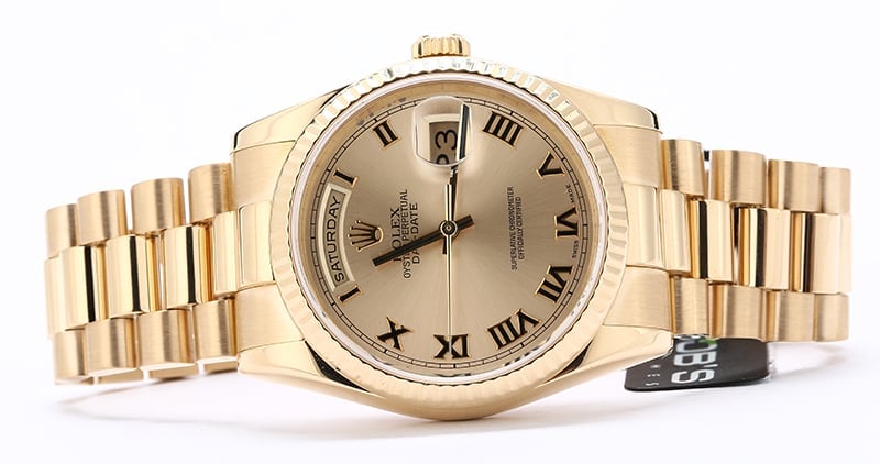 Rolex President 118238 Champagne Roman