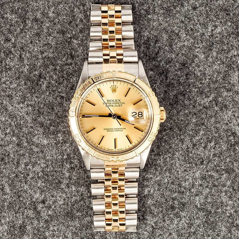 Pre Owned Rolex Thunderbird DateJust 16253 Stainless Steel and Yellow Gold