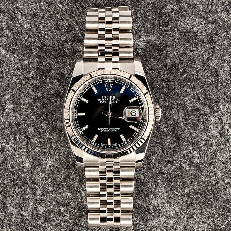 Rolex Black Datejust 116234 Stainless Jubilee