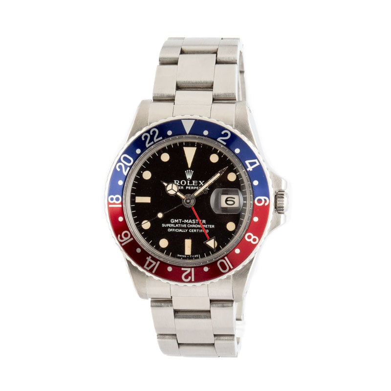 Vintage Rolex GMT-Master ref 1675 Stainless Steel Pepsi