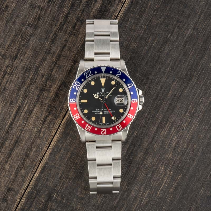 Vintage 1972 Rolex GMT-Master ref 1675 Pepsi