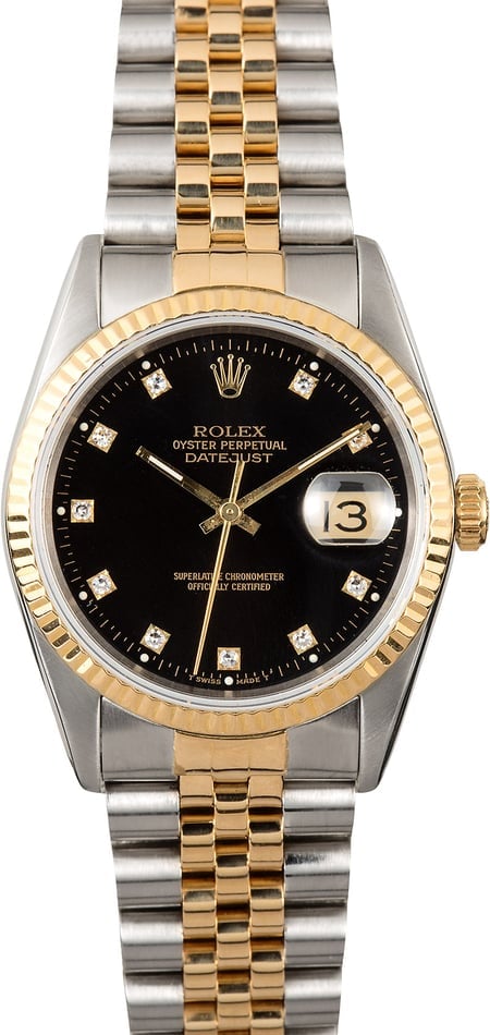 Datejust Rolex 16233 Black Diamond Dial