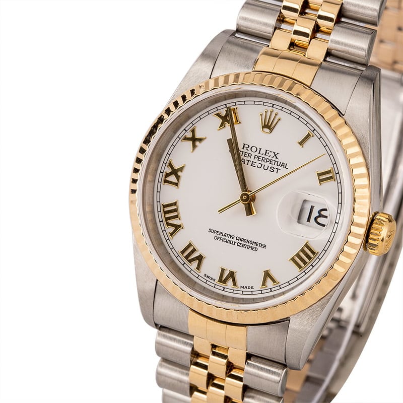 Pre Owned Rolex Datejust White Roman 16233