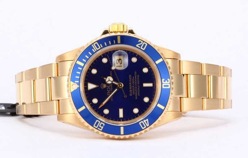 Mens Rolex 18k Yellow Gold Submariner 16618