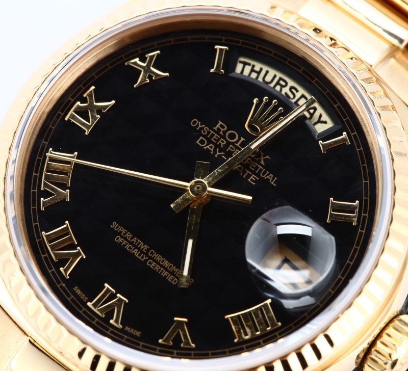 Rolex President Day-Date 18038 Black Roman Dial