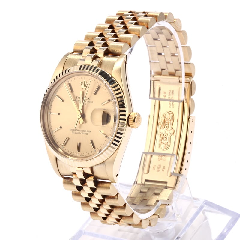 PreOwned Rolex Date 15037 Champagne Dial