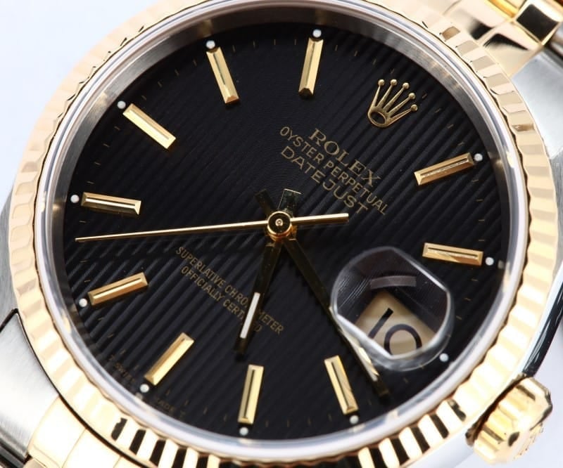 Rolex Datejust 36 Black Dial 18K Yellow Gold & Steel Watch 16233 - 16233-BLKSJ