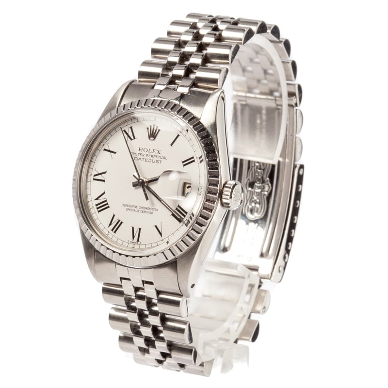 Pre-Owned Rolex Datejust 16030 White 'Buckley' Dial