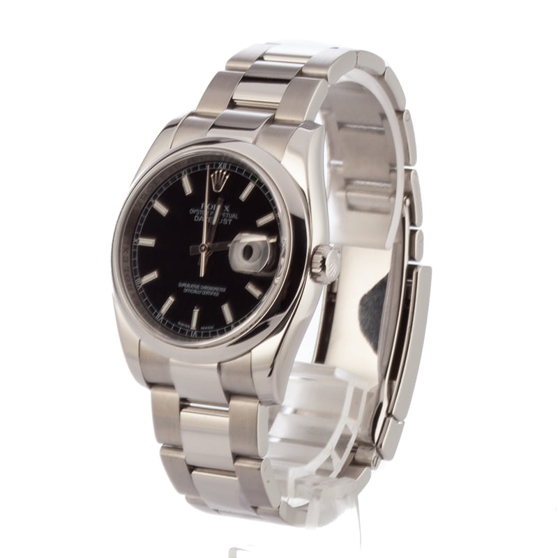 Rolex Stainless Datejust 116200 Black Dial
