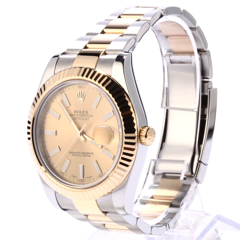 PreOwned Rolex Datejust II Ref 116333 Champagne Index Dial