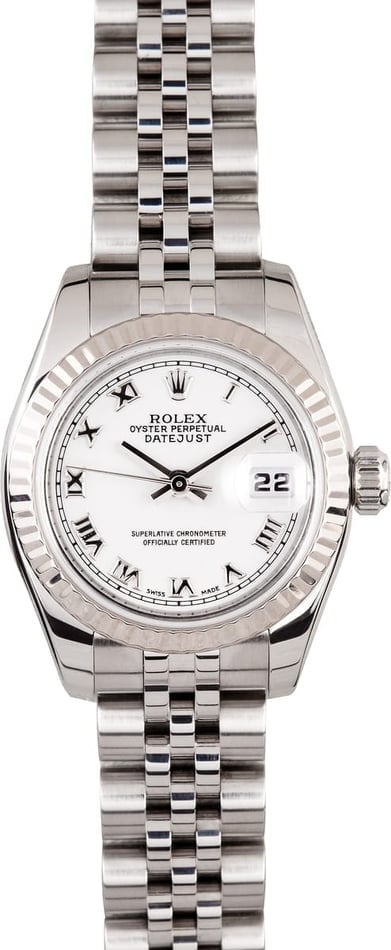 Ladies Rolex DateJust 179174 White Dial