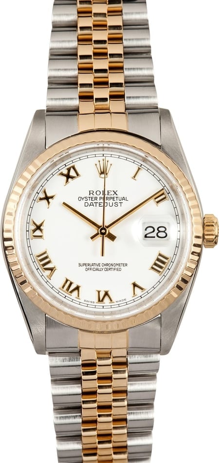 Rolex Datejust 16233 White Roman Dial