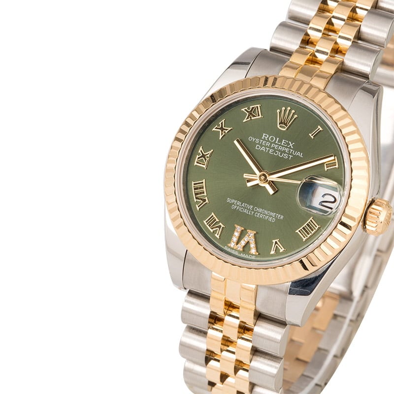 Rolex Datejust 178273 Mid-size Olive Green Dial