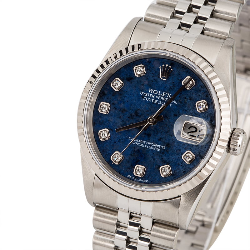 Pre Owned Rolex Datejust 16234 Lapis Diamond Dial