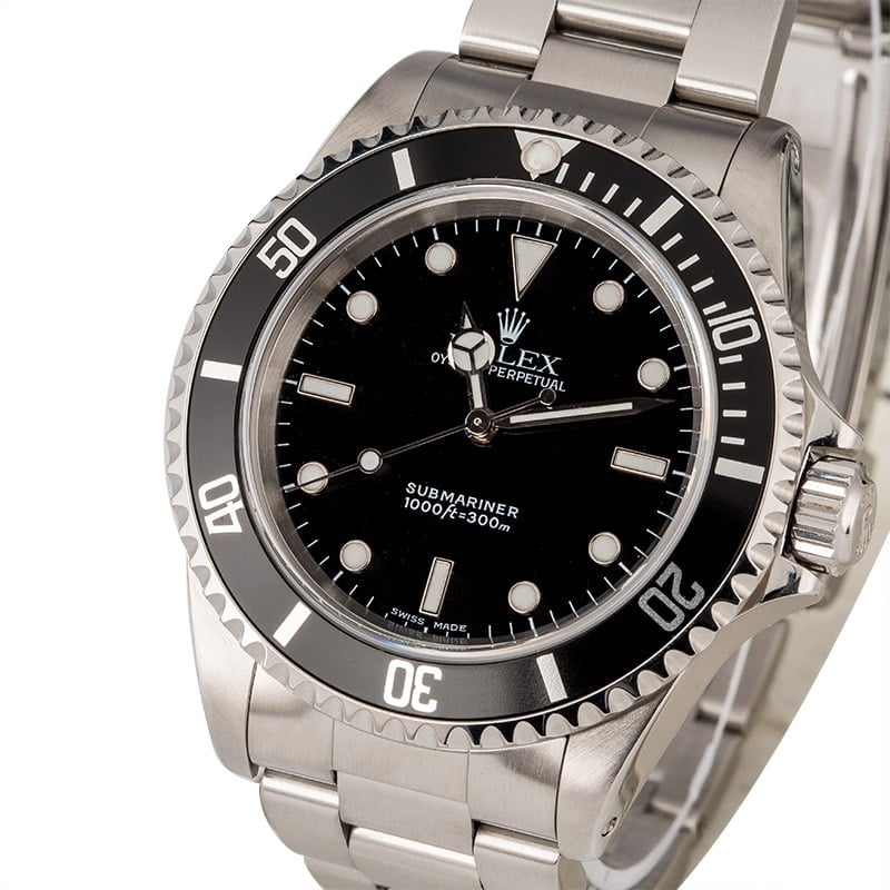 PreOwned Rolex Submariner 14060 Black Luminous Dial