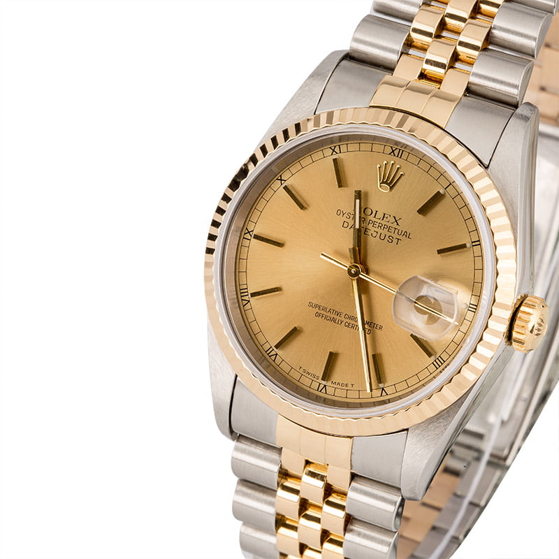 PreOwned Rolex Datejust 16233 Champagne Index Dial