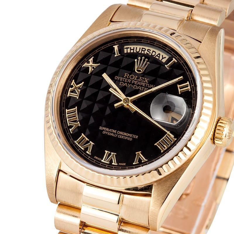 Rolex President Day-Date 18038 Black Roman Dial