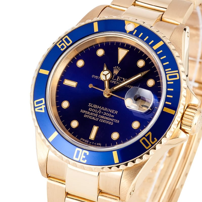 18K Gold Rolex Submariner 16618