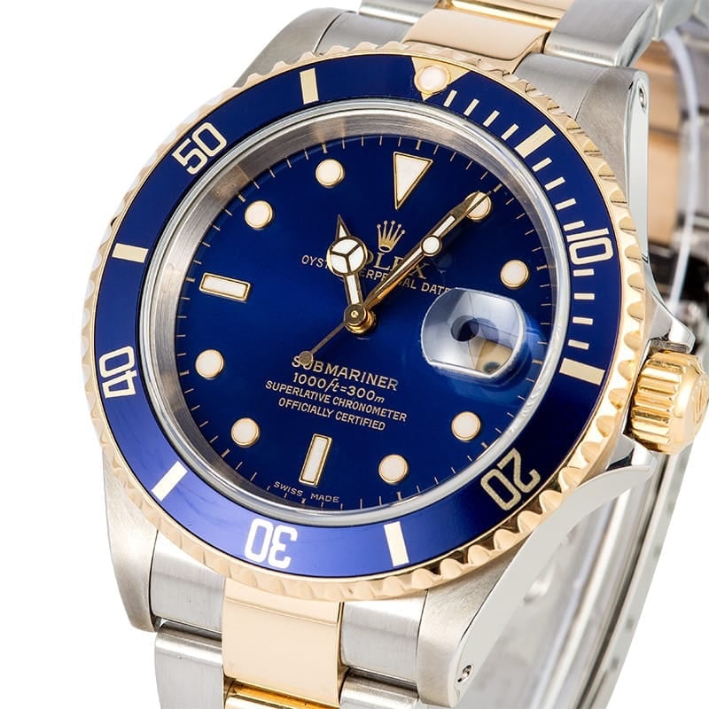 Rolex Blue Submariner Two Tone 16613