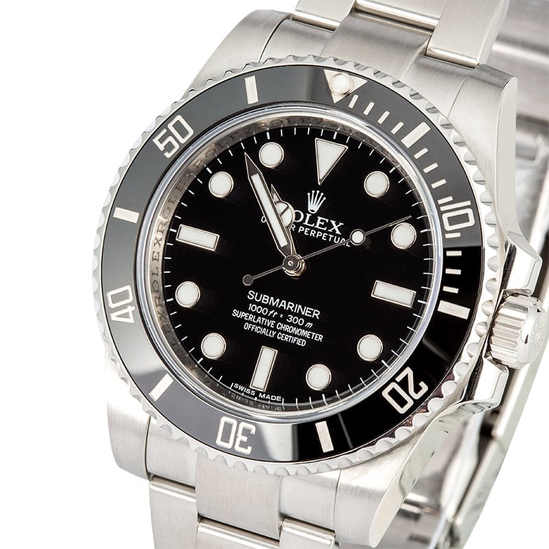 Rolex Submariner 114060 Ceramic Bezel No Date