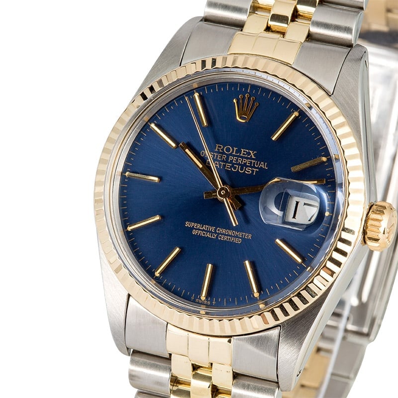 Rolex Datejust 16013 Blue Dial 100% Authentic