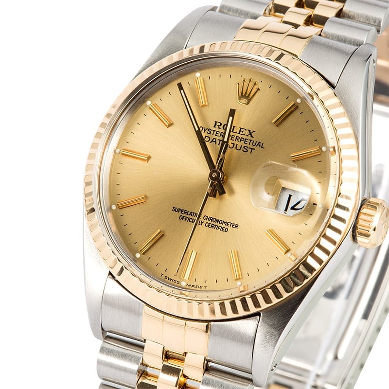 Rolex Two-Tone Datejust Champage 16013