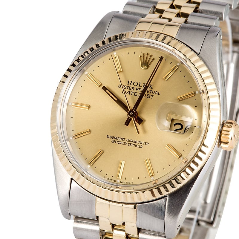 Two-Tone Rolex Datejust 16013 100% Authentic