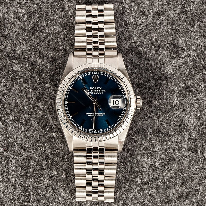 Rolex Datejust 16030 Blue Dial 100% Authentic