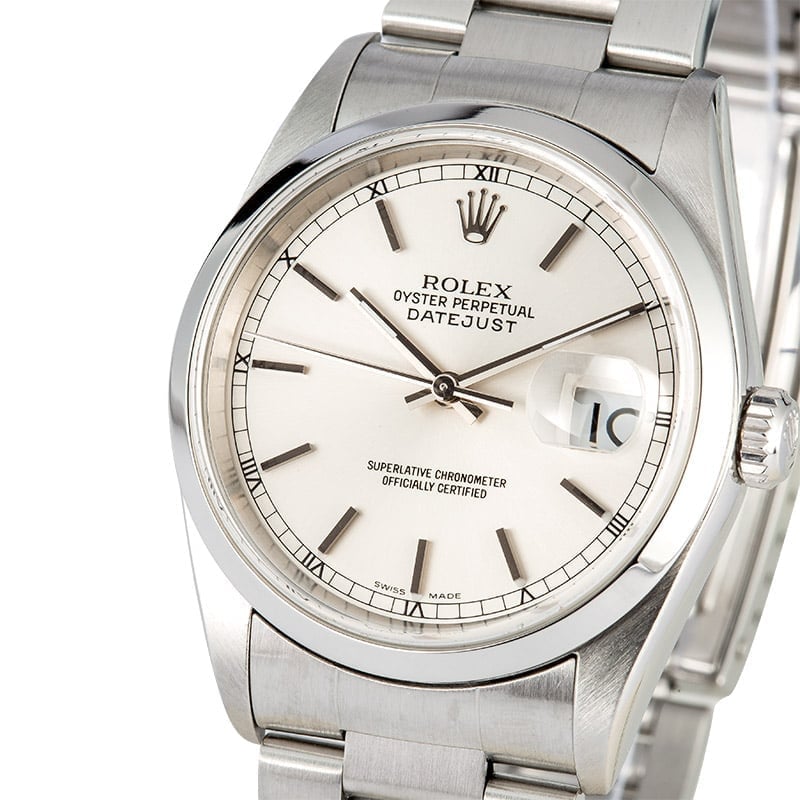 Rolex Datejust 16200 Silver Index Dial