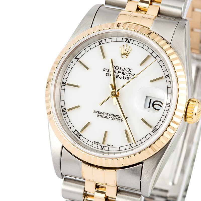 Rolex Datejust 16233 White Dial 100% Authentic