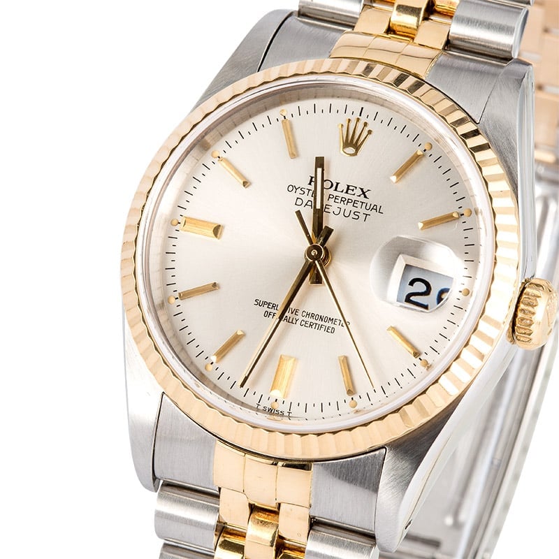 Two-Tone Rolex Datejust 16233 Silver Dial