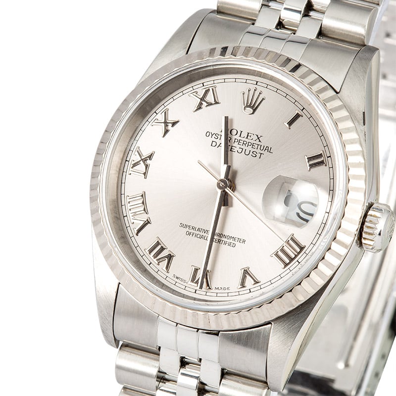 Rolex Datejust 16234 Silver Roman Dial