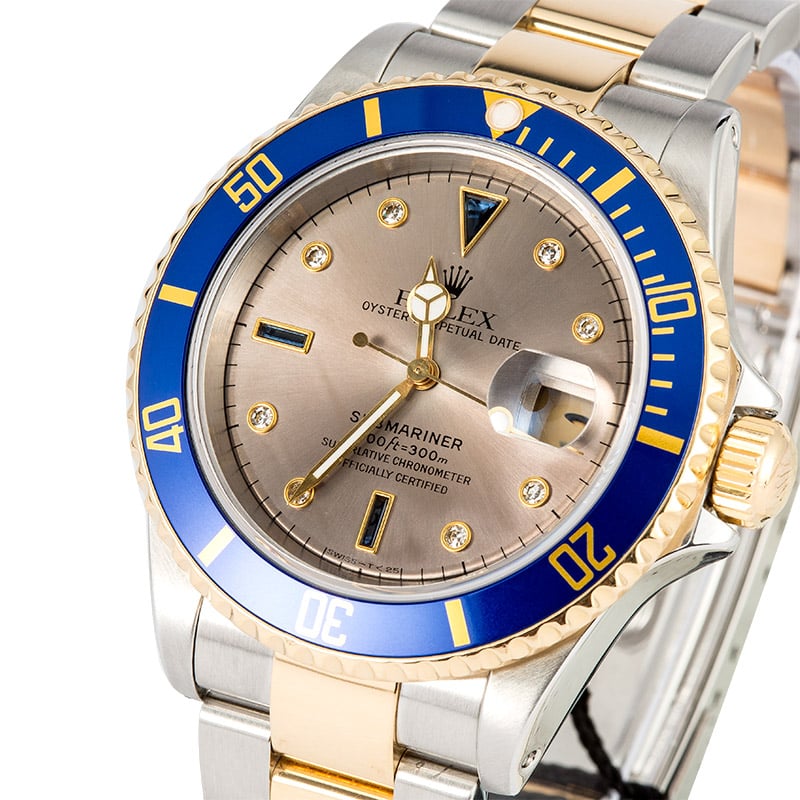 Rolex Submariner 16613 Diamond and Sapphire Dial