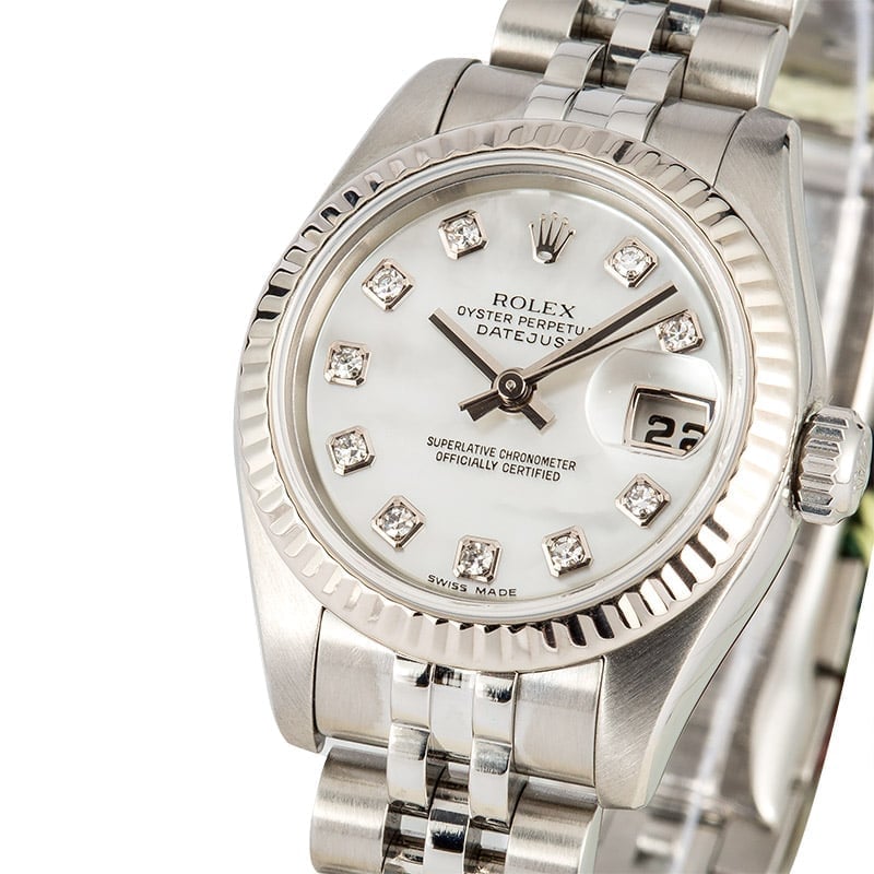 Rolex Ladies Datejust 179174 Diamond 100% Authentic