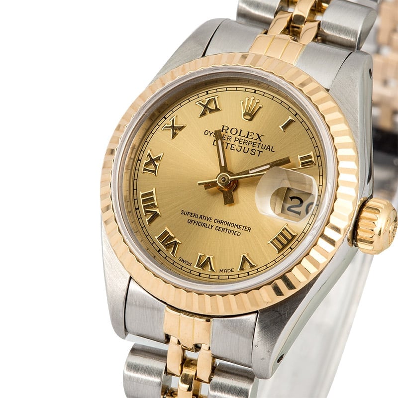 Ladies Rolex Datejust 69173 Roman Dial 100% Authentic