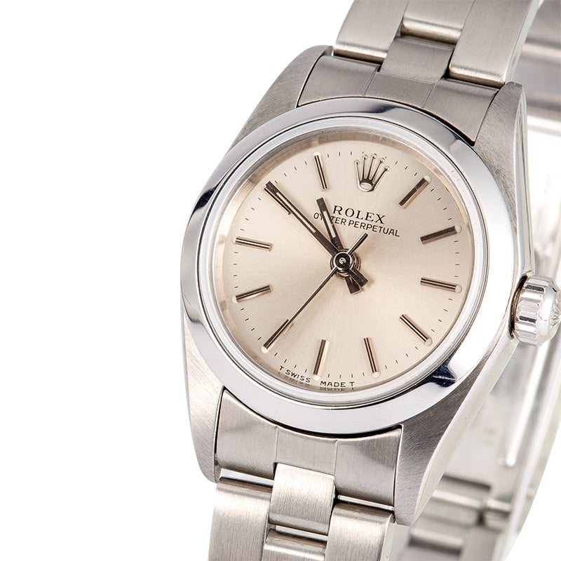 Rolex Ladies Oyster Perpetual 76080 Silver