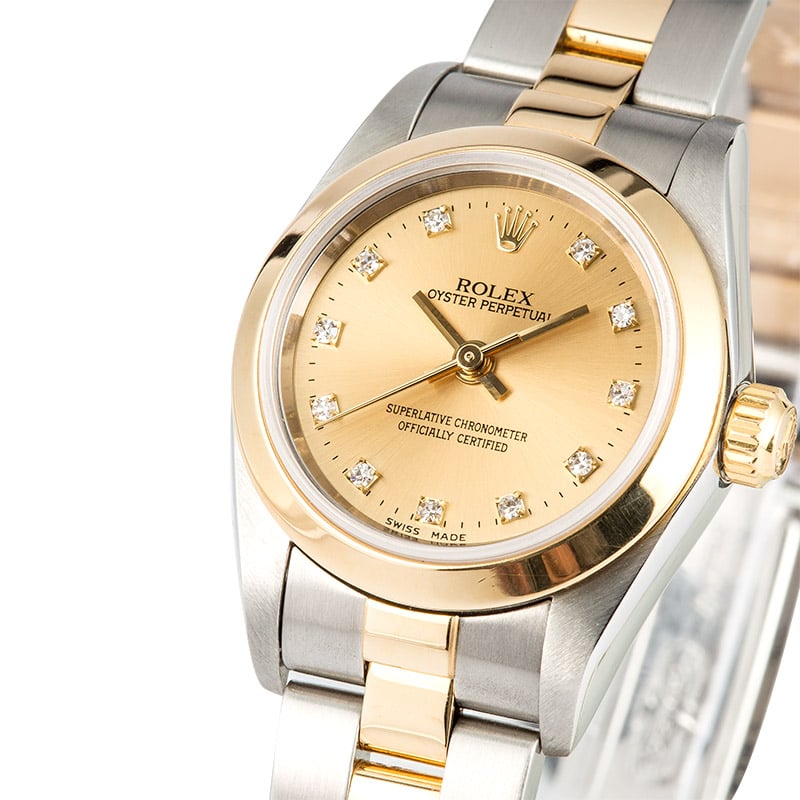 Rolex Ladies Oyster Perpetual 76183 Diamond