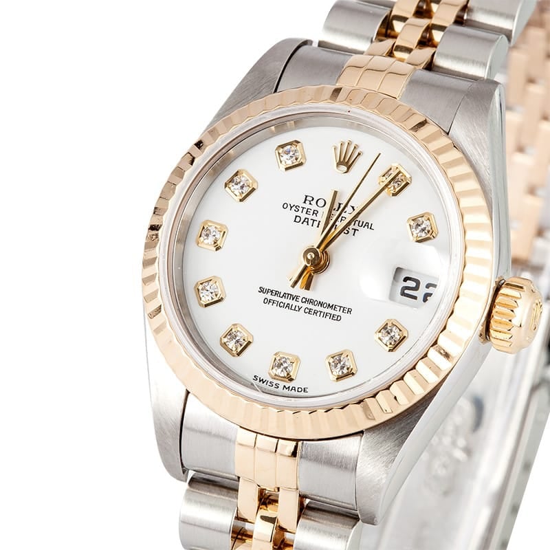 Ladies Rolex Datejust, White Diamond Dial 79173