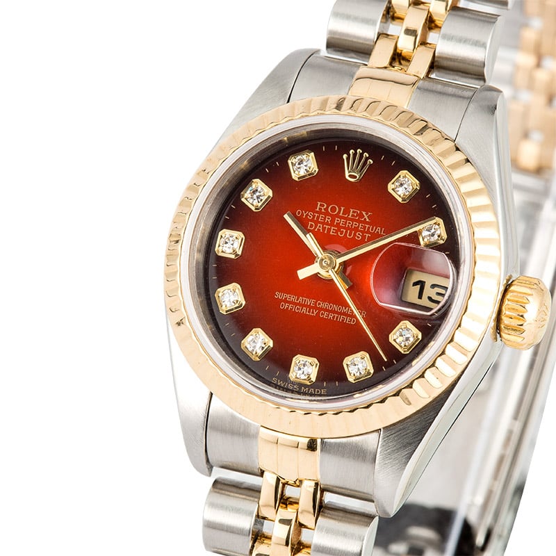 Ladies Rolex Datejust 79173 Red Vignette Dial