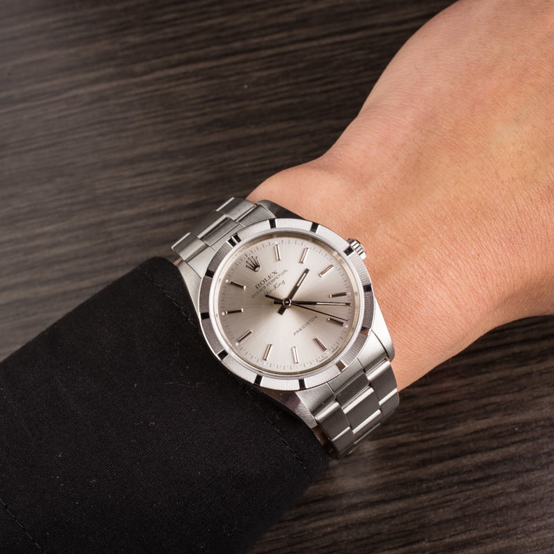 Used Rolex Air-King 14010 Silver Dial