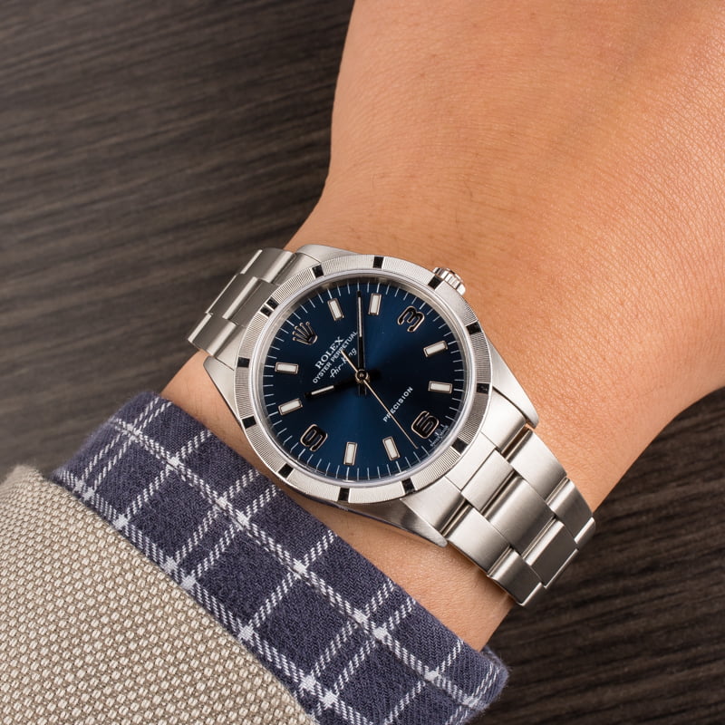 Pre Owned Rolex Air-King 14010 Blue Arabic Dial