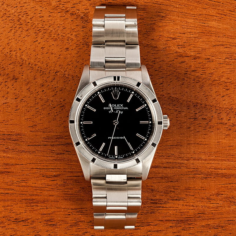 Used Rolex Air-King 14010 Black Index Dial