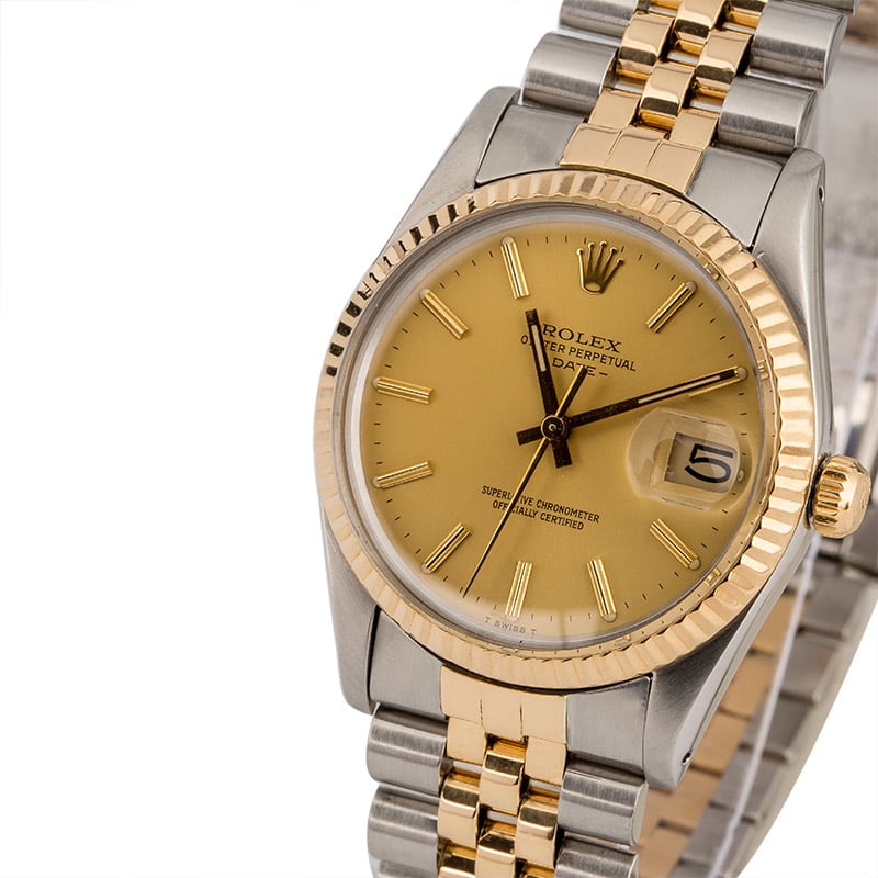 Rolex Date 15003 Champagne Index Dial