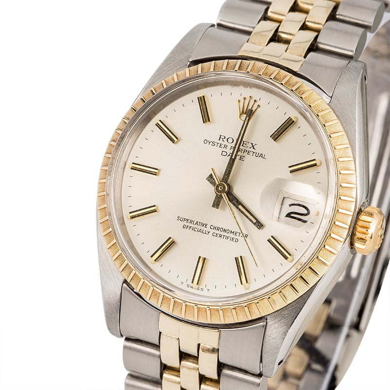 Vintage Rolex Date 1505 Silver Index Dial