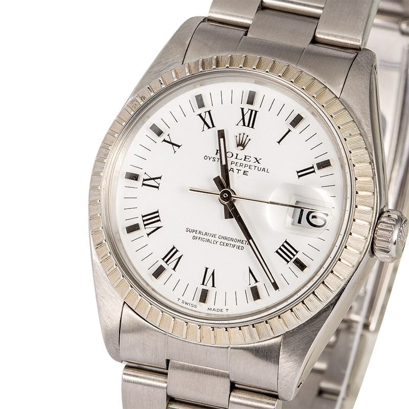 Men's Vintage Rolex Date 1505 White Arabic Dial