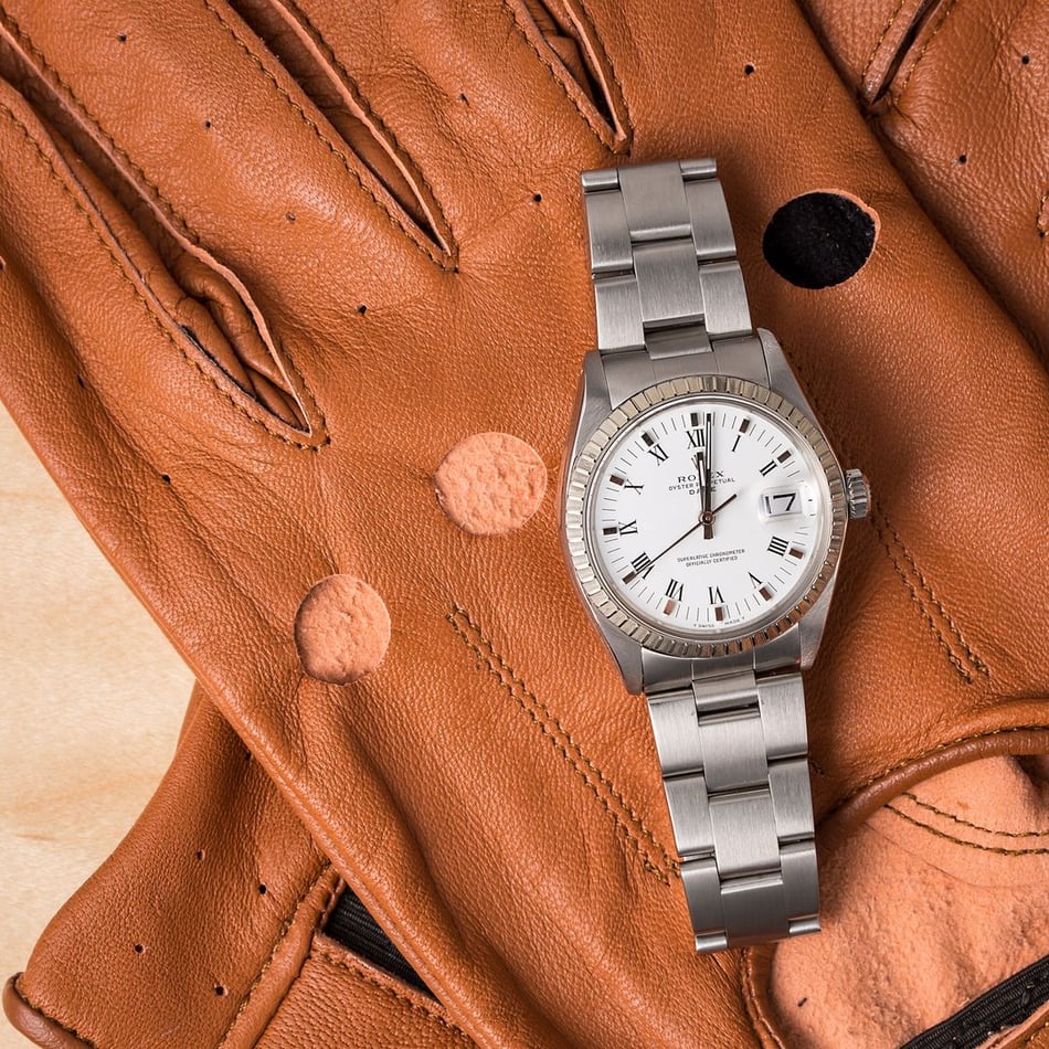 Men's Vintage Rolex Date 1505 White Arabic Dial