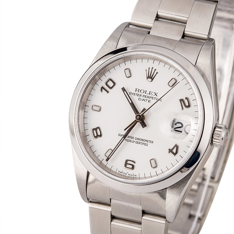 Used Rolex Date 15200 White Arabic Dial T