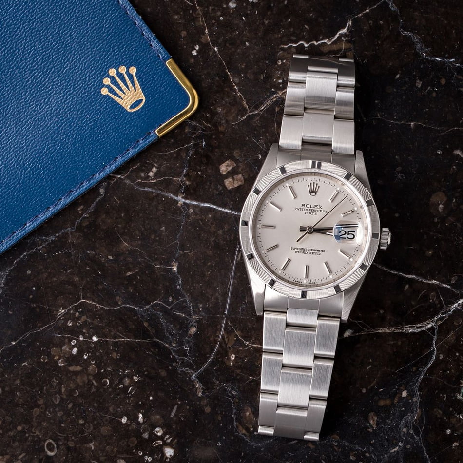 Rolex Date 15210 Silver Dial with Steel Oyster